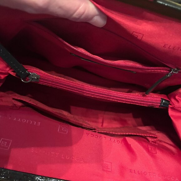 NWT Elliott Lucca Black Patent Leather Satchel - Picture 8 of 10